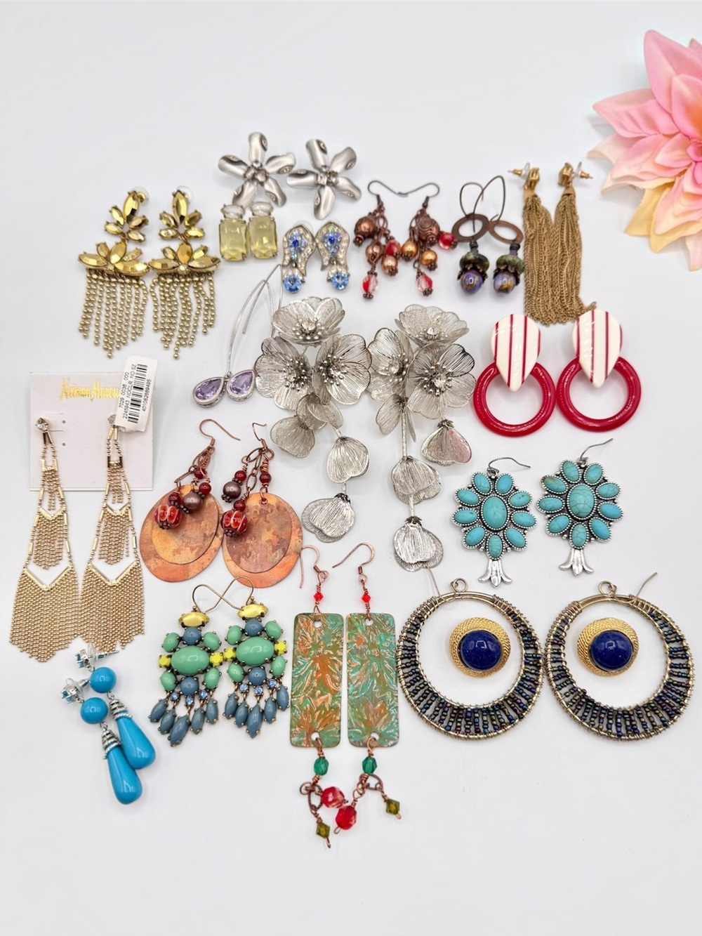 Pierced Earring Lot Costume Jewelry Mixed Styles Vintage To Now Reseller 18 Pair